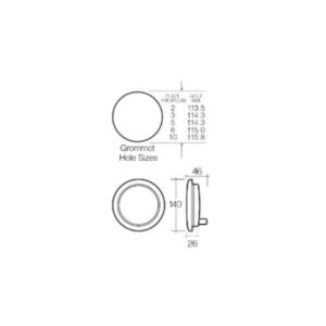 Narva 94444 10-30V LED Rear Stop/Tail Lamp Kit (Red) with Vinyl Grommet
