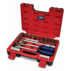 "26Pc 1/2" Drive 12Pt Metric/SAE Socket Set - SP Tools SP20306 - X-Case"