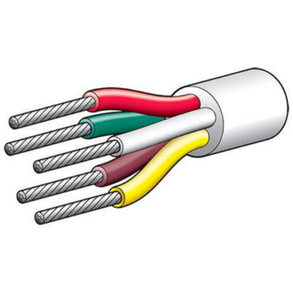 "15A 2MM Multicore Battery Cable (30M) - Narva 5852M-30ETC Red, Green, Yellow, White, Brown"