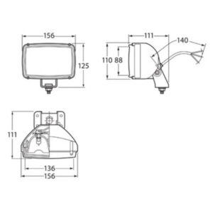 "Hella Long Range Halogen Work Lamp - 12V or 24V for Maximum Visibility"