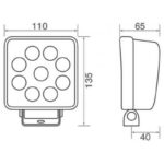 "27W LED Square Work Lamp - 60° Wide Flood Beam | Venta TXL9526"