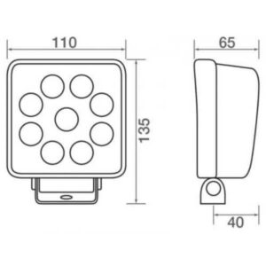 "27W LED Square Work Lamp - 60° Wide Flood Beam | Venta TXL9526"