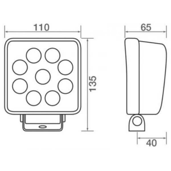 "27W LED Square Work Lamp - 60° Wide Flood Beam | Venta TXL9526"