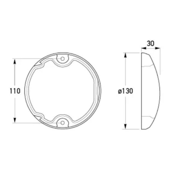 "Hella Interior LED 9-33V White Touch Lamp with White Shroud"