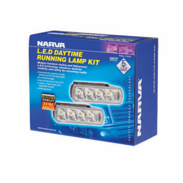 Narva 9-33V LED Daytime Running Lamp Kit with Adjustable Bracket - Brighten Your Drive!