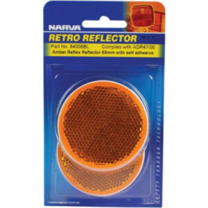 "Amber 65mm Diameter Narva 84006Bl Retro Reflector with Fixing Bolt"