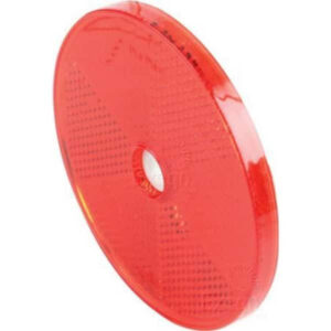 Red 80mm Narva Reflector in Plastic Holder with Dual Fixing Holes - Pendant Mounted