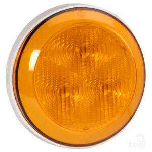 12V Narva LED Amber Indicator Lamp with White Base - Rear