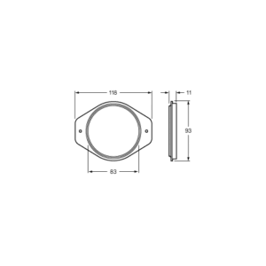 "83mm Diameter Hella Retro Reflector - Surface Mount for Maximum Visibility"