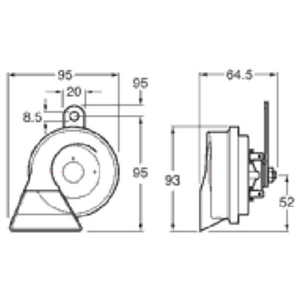 "Hella 6005 Scroll Horn (Set of 2) - Twin Tone 12V DC - Loud & Clear Horns for Your Vehicle"