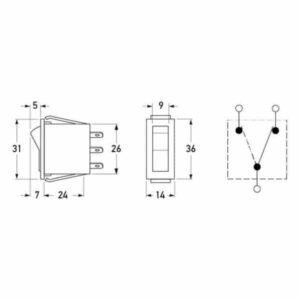 "Hella 4151 Toggle Switch On/On SPDT - 16A @ 12V Contacts Rated"