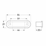 "Hella White Rectangular Step Lamp with Wide Rim & Clear Lens"
