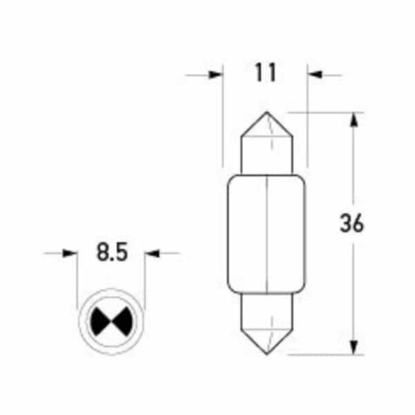 "Hella Festoon Globe 12V/24V Standard - 1 Piece | Brighten Your Vehicle Today!"