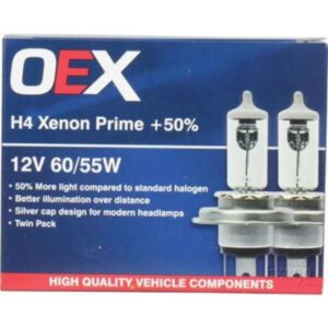 "Oex H4 Globe 12V 60/55W Xenon Plus 50 – 2 Piece | Bright & Powerful Headlight Bulbs"