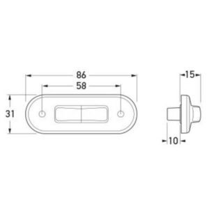 "Hella Duraled Flush Mount Side Marker Lamps: Brighten Your Vehicle's Exterior"