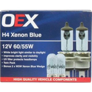 "Oex H4 Globe 12V 60/55W Xenon Blue - 1 Piece | Brighten Your Vehicle with Quality Xenon Blue Bulb"