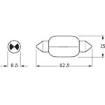 "24V 18W Standard Hella Festoon Globe - 1 Piece"