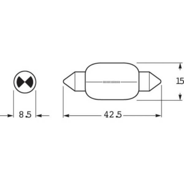 "24V 18W Standard Hella Festoon Globe - 1 Piece"