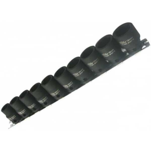 Sp Tools 10Pc 3/8"Dr Metric Impact Sockets On A Rail