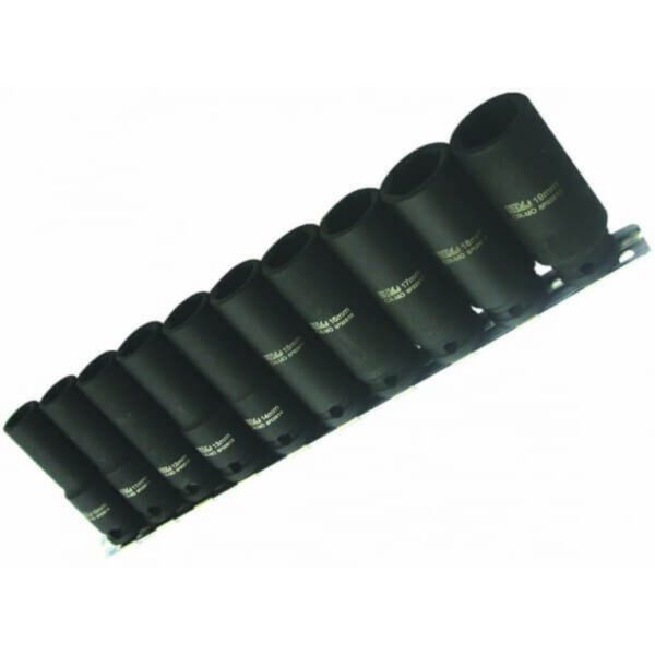 Sp Tools 10Pc 3/8"Dr Metric Deep Impact Sockets On A Rail