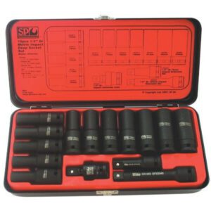 Sp Tools Sp20320 Sp 15Pc 1/2" Dr 6Pt Mm Deep Impact Socket Set