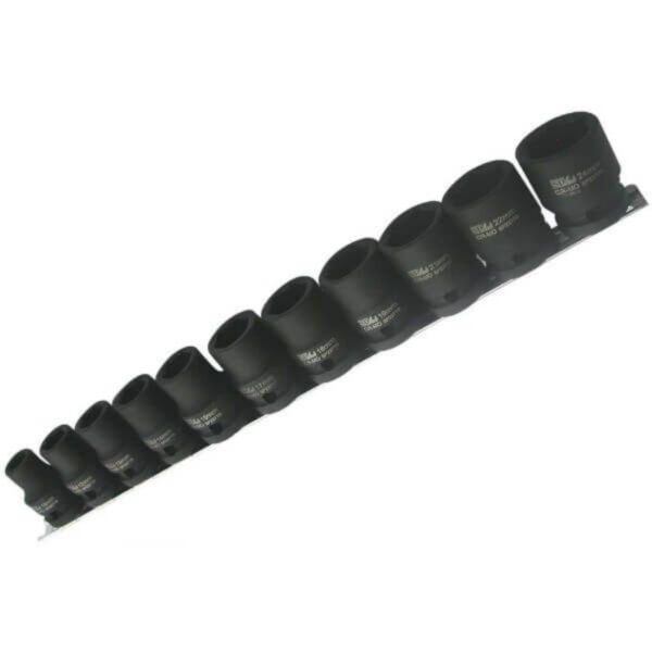 Sp Tools 11Pc 1/2"Dr Metric Impact Sockets On A Rail