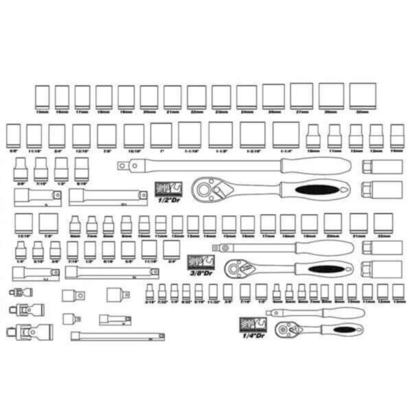 Sp Tools SP50005 103Pc Metric/Sae Sockets & Accessories In Foam Tray