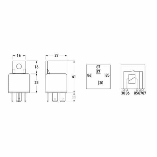 "Hella 12V 40A 5 Pin Normally Open Mini Relay - Quality & Reliability"