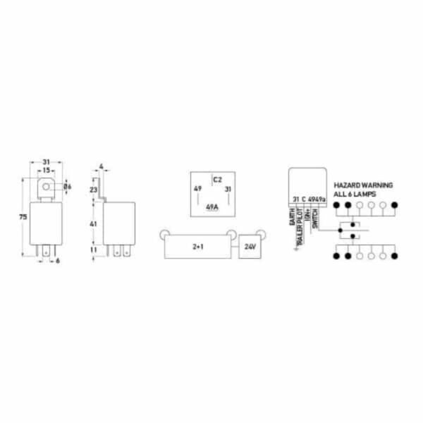 "24V Hella HCS Electronic Flasher Unit - Reliable & Durable Flashing Solution"