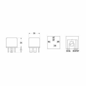 "Hella 24V 5 Pin 20A Mini Relay - Normally Open - High Quality & Reliable"