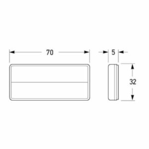 "Hella Rectangular Retro Reflector - Amber 70x32mm - Enhance Visibility & Safety"