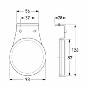 "83mm Diameter Hella Retro Reflector - Pendant Mount for Maximum Visibility"