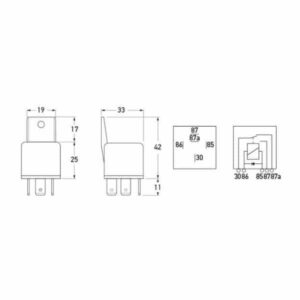 "Hella 12V 5 Pin Change-Over Mini Relay – 40/15A – Diode | High Quality, Reliable Power Relay"