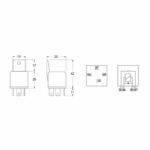 "Hella 12V 4 Pin 40A Mini Relay with Diode - Normally Open"