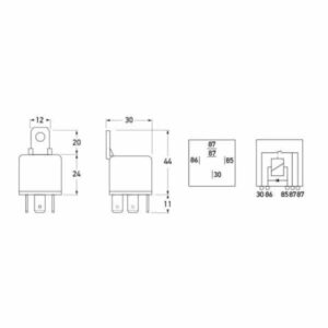 "Hella 24V 5 Pin Normally Open Mini Relay – 22A – Diode | High Quality, Reliable Relay"