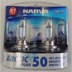 "2 Pack of Narva Halogen H7 Globe 12V 55W Arctic Plus 50 Px26D - Brighten Your Drive!"