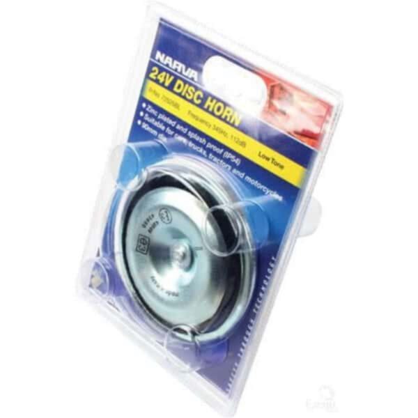 24V Narva Low Tone Disc Horn 72525BL - Loud & Clear Sound for Automotive Safety
