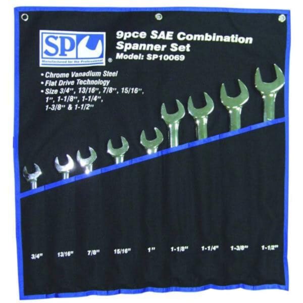 "9Pc SAE Jumbo Combination Spanner Set - SP Tools SP10069 - Professional Quality Tools"