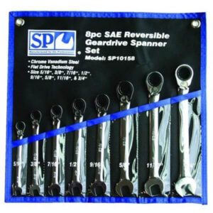Sp Tools Sp10158 Sp Tools 8Pc Sae Reversible Gear Drive Spanner Set