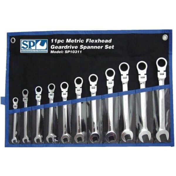 Sp Tools Sp10311 Sp Tools 11Pc Flexihead Metric Gear Drive Spanner Set