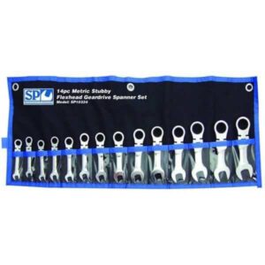 Sp Tools Sp10334 Sp Tools 14Pc Stubby Flexihead Metric Gear Drive Spanner Set