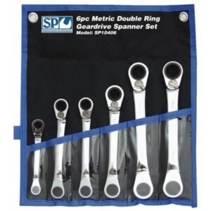 Sp Tools Sp10406 Sp Tools 6Pc Metric 15O Offset Double Ring Gear Drive Spanner Set