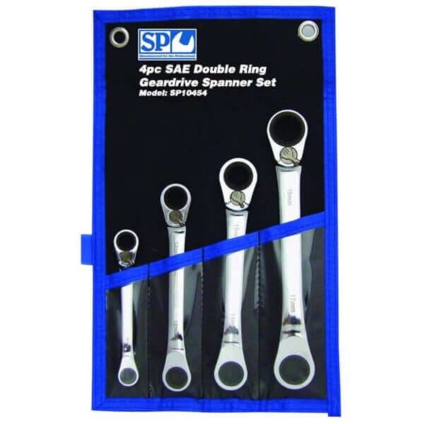 Sp Tools Sp10454 Sp Tools 4Pc Sae 15 Deg. Offset Double Ring Gear Drive Spanner Set