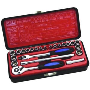 Sp Tools 1/4"Dr 6Pt Metric/Sae Socket Set