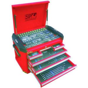 Sp Tools Sp50140 302Pc Metric Tool Kit In Red 7 Drawer Concept Tool Box