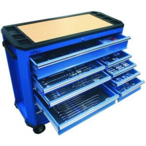 Sp Tools Sp50742 360Pc Deluxe Metric/Sae Tool Kit In Hyper Blue Concept Series Roller Cabinet