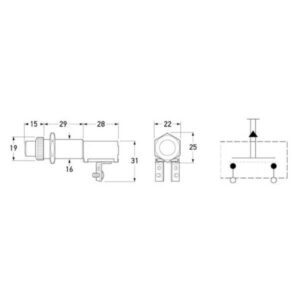 "Hella Push Switch Off-(On) Momentary Spring Return - Brass Construction"