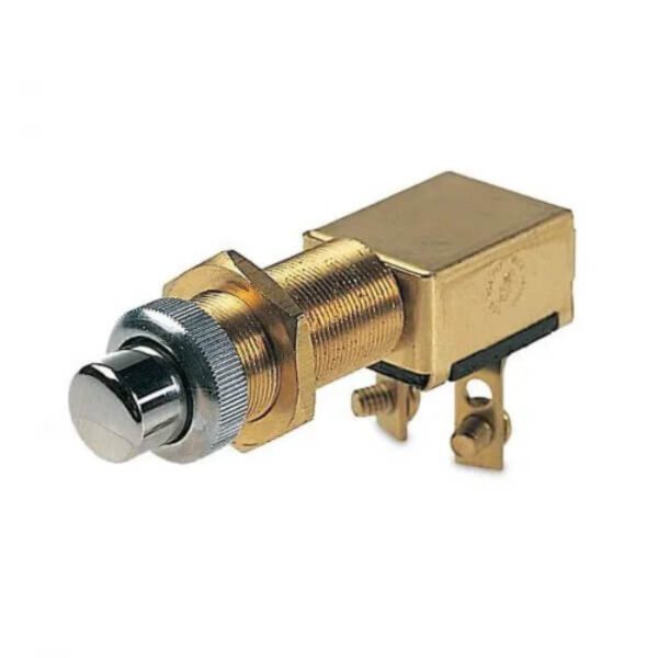 "Hella Push Switch Off-(On) Momentary Spring Return - Brass Construction"