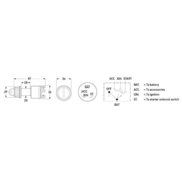 "Hella Starter & Ignition Switch - Brass Construction | High Quality & Durable"
