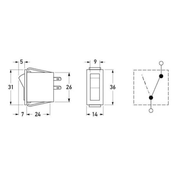 "Hella Rocker Switch Off-On Rectangular: Quality On/Off Switch for Your Home or Business"